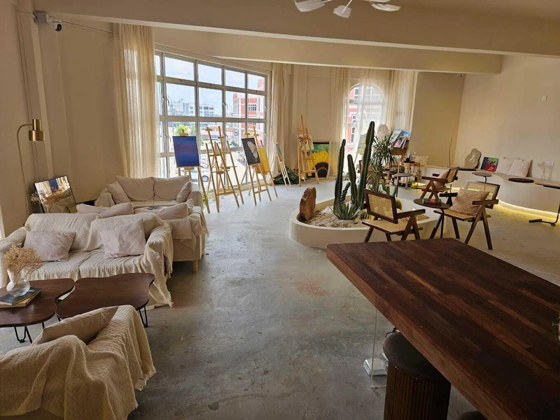 Interior of slow day cafe