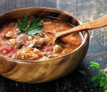 SPICY BROWN RICE SOUP WITH CHICKEN