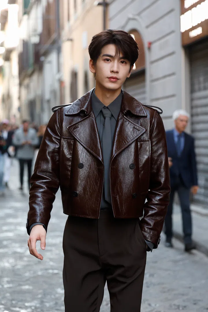 FLORENCE, ITALY - MAY 15: Zhang Linghe is seen arriving at the Gucci Cruise 2026 fashion show at Gucci Archive on May 15, 2025 in Florence, Italy. (Photo by Claudio Lavenia/Getty Images for Gucci)