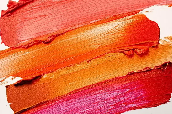Glossy multi colored lipstick background texture smudged