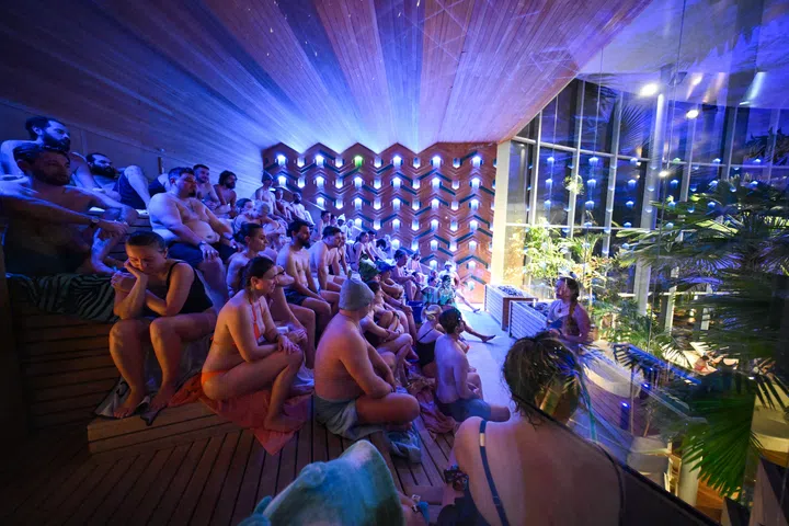 [Embargoed till June 19, 2026] ST20260510-202624300559-Lim Yaohui-Christine Tan-chthermexx/ A ritual called Iguazu Rainforest by Imke inside the Amazon Sauna with temperature up to 70 deg C in the Elysium area with panoramic view of the palm garden in Therme Bucharest in Romania on May 12, 2026. It is the largest relaxation, wellness and entertainment centre in Europe based on thermal waters. Located just 10 minutes from Bucharest, it has become one of Romania’s most popular attractions since opening in 2016, welcoming more than 8 million visitors to date. Therme Singapore will be Therme Group’s first project in Southeast Asia and Asia’s first large-scale wellbeing destination of its kind. Located on a four-hectare waterfront site adjacent to Gardens by the Bay and Marina Barrage, the development is expected to become a major addition to Singapore’s Marina Bay precinct and wider tourism landscape. In November 2025, Therme Group was awarded the tender by the Singapore Tourism Board to develop the site. The project is expected to involve an investment of approximately S$1 billion and is projected to welcome around two million visitors annually when it reaches full operational capacity, and is slated to open in 2030. (ST PHOTO: LIM YAOHUI)