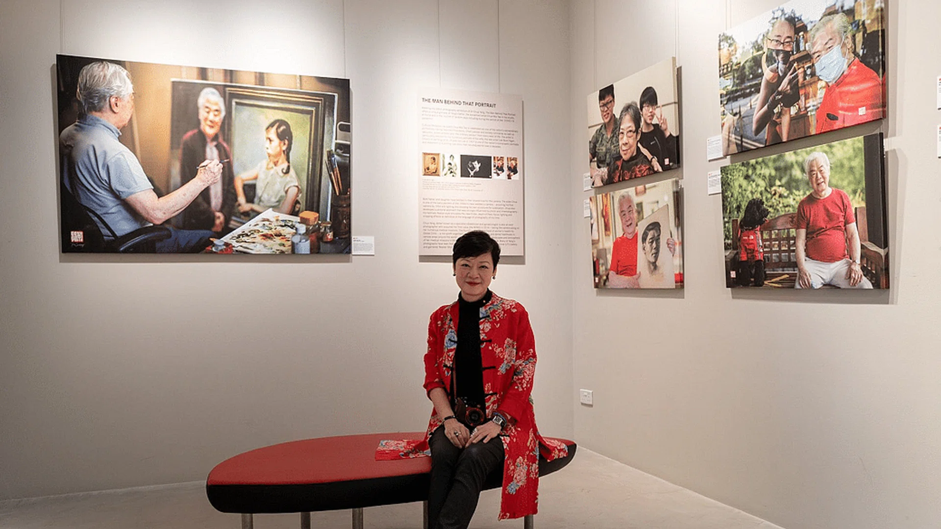 Dr Chua Yang at her debut photography exhibition at Leica Galerie, on oil painter Chua Mia Tee
