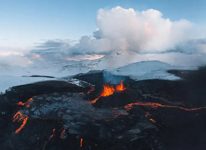 The Fagradalsfjall volcano in Iceland