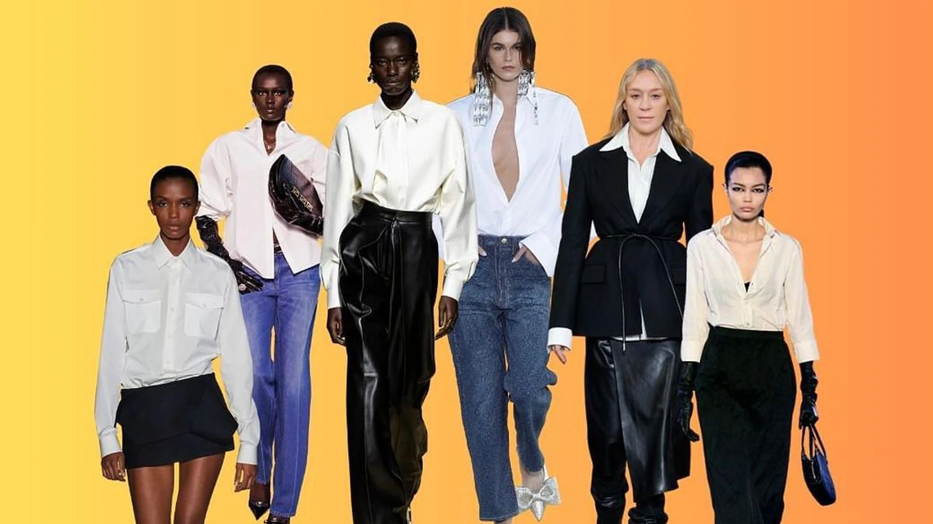 From left: Prada, Versace, Alexander McQueen, Valentino, Proenza Schouler, Dior