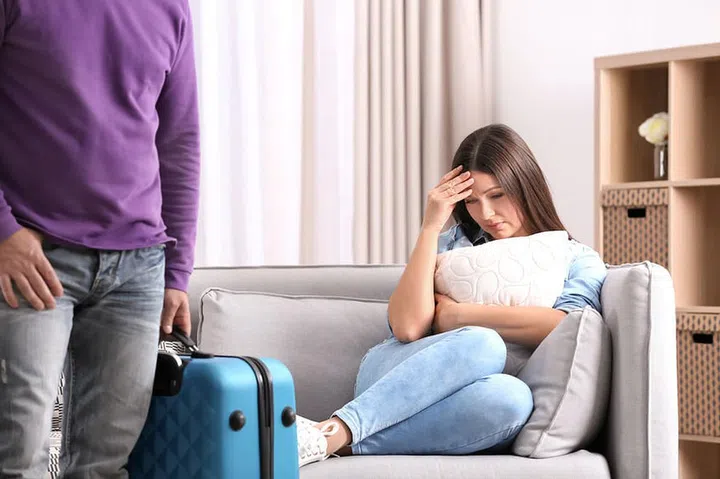 Family with problems in relationship at home