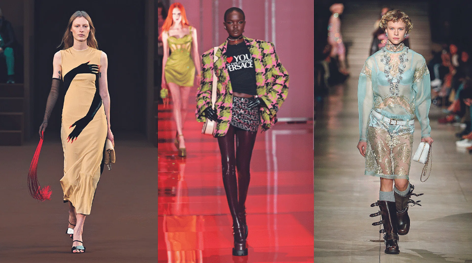 Credit: Loewe, Versace, Miu Miu