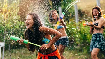 water gun fight