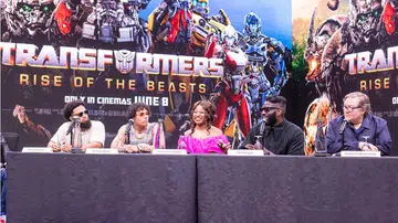 From left to right: Actors Anthony Ramos and Dominique Fishback, Grammy-nominated rapper and actor Tobe Nwigwe, and producer Lorenzo di Bonaventura