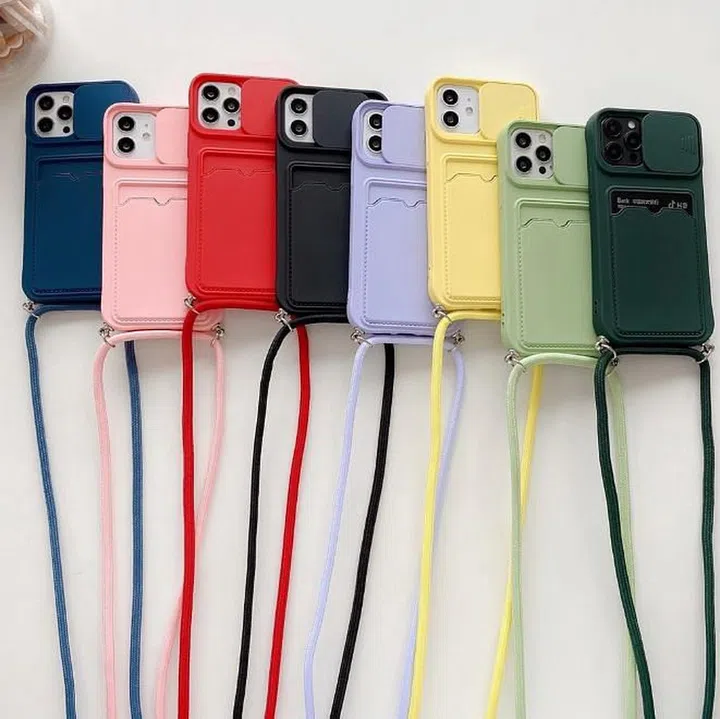 iPhone Case with Camera Lens Protector and Landyard, S$4.31, Shopee