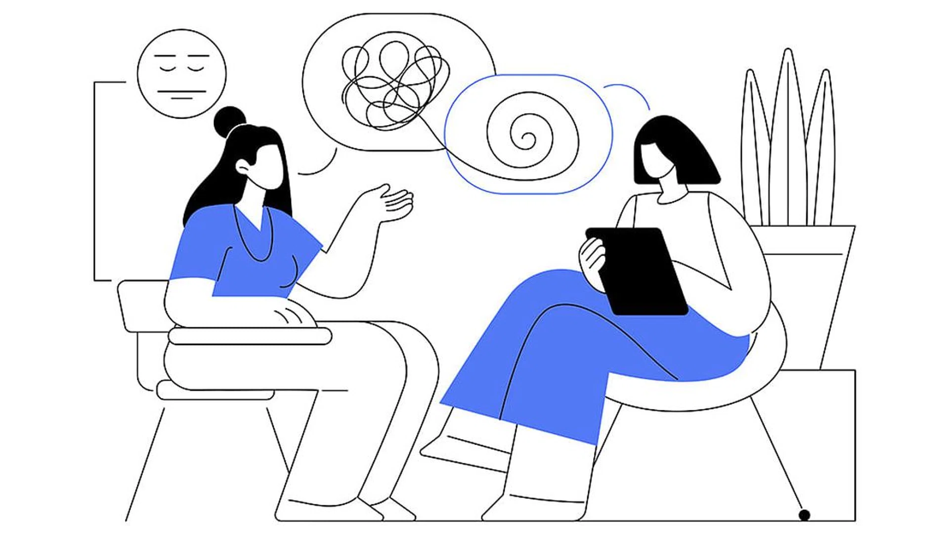 Psychotherapy abstract concept vector illustration. Non pharmacological intervention, verbal counseling, psychotherapy service, behavioral cognitive therapy, private session abstract metaphor.