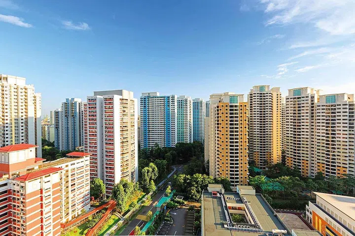 Singapore residential area Aerial view in day time