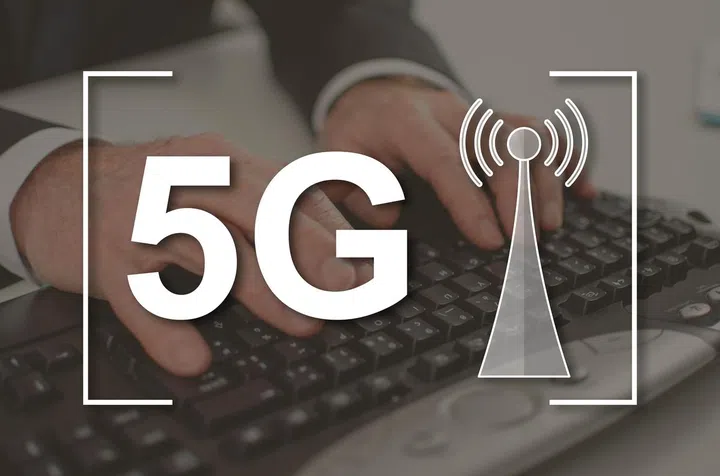 5g concept illustrated by a picture on background