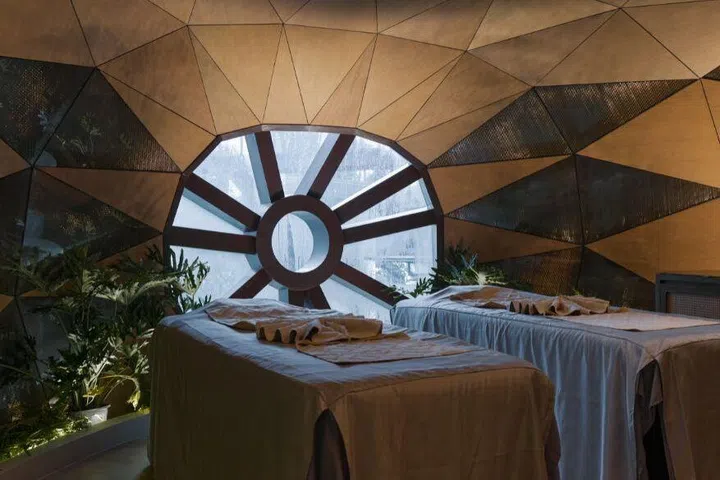 Interior of the Wellness Pod at Banyan Tree Spa, tucked inside Mandai Rainforest Resort by Banyan Tree. 
