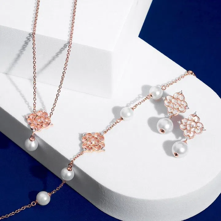 Mother-of-pearl jewellery pieces from the Blessings collection. (Photo: Carrie K)