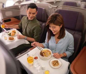 singapore airlines business class dining
