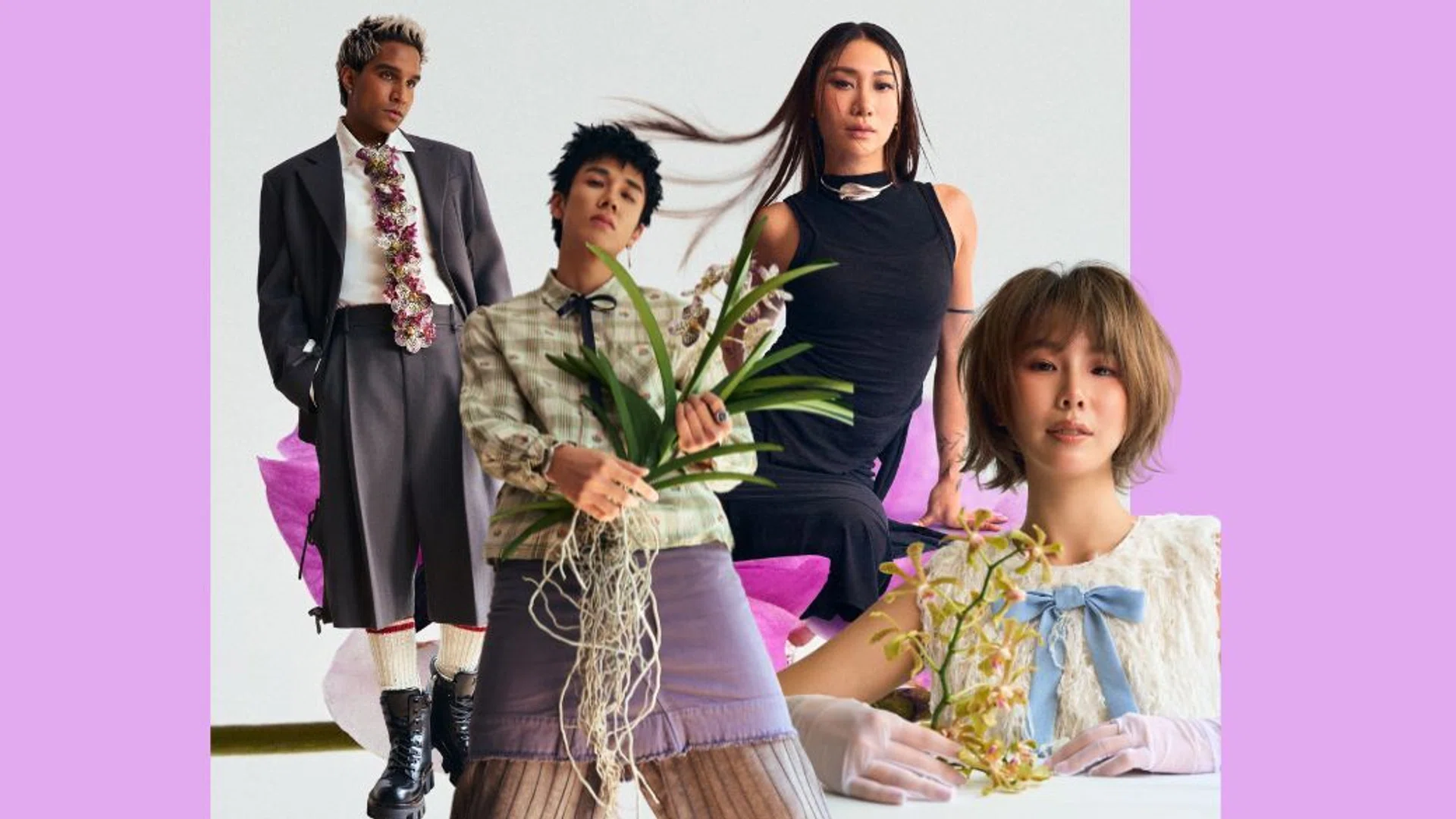 Photography: Zantz Han, Creative direction & styling: Lena Kamarudin, Hair: Jimmy Yap/Kimistry, Makeup: Manisa Tan using Dior & Zhou Aiyi using Dior (Estelle) and YSL (Sandra),  Fashion Assistance: Charis Gan & Jeon Jae Won, Photography  Assistance: Tan Pengsheng and Darrel Ng, Botanical Stylist: Ricky Yeo/Kebun Ijo