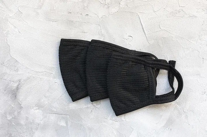 Unisex reusable black cotton mouth masks washable. Dust, smog and pollen protection