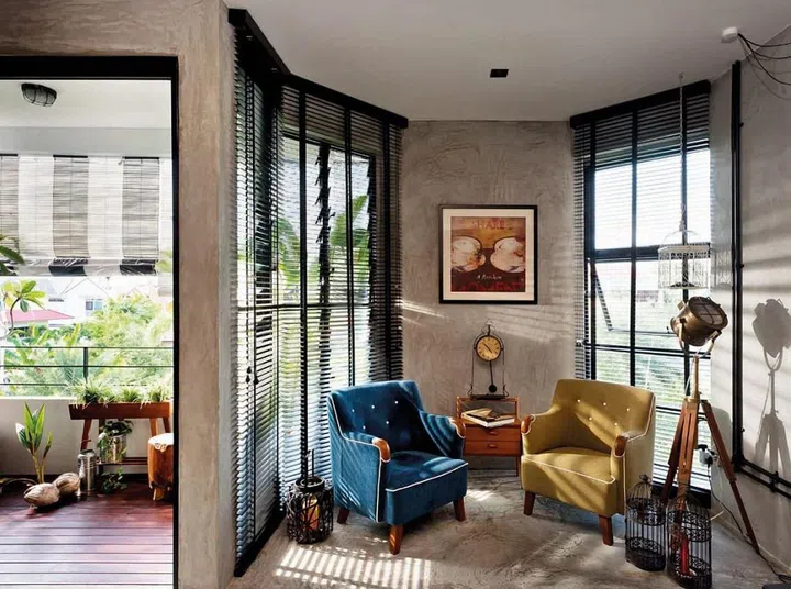 View of Check out this industrial style renovation for a walk-up apartment ...