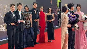 Cast of Emerald Hill arrive at the Star Awards 2026 red carpet