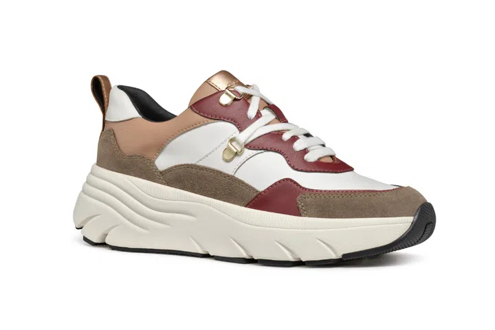 diamanta woman low top sneakers in white-taupe geox