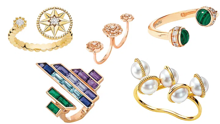 Multi-finger, open rings