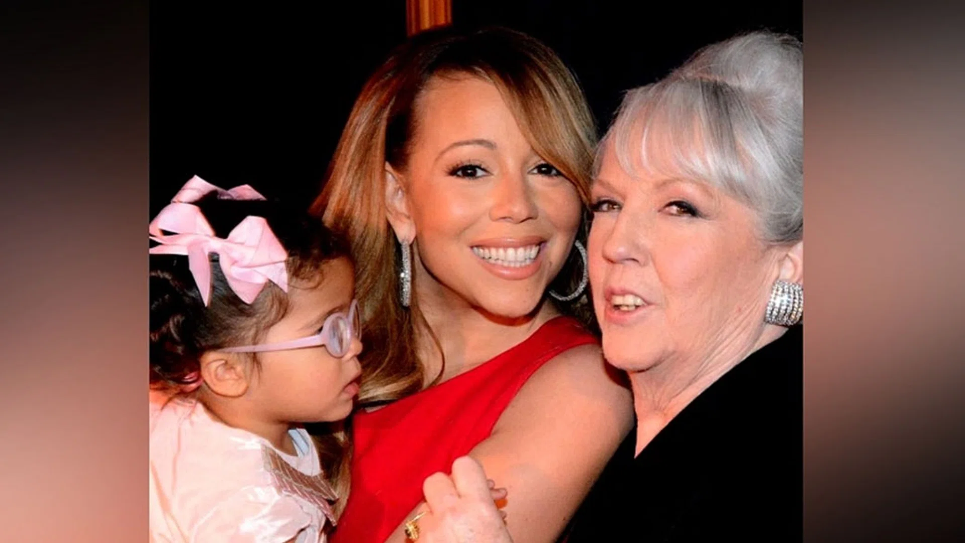 Mariah Carey (centre) with her daughter Monroe Cannon and her mother Patricia Hickey in a photo posted on social media in May 2019