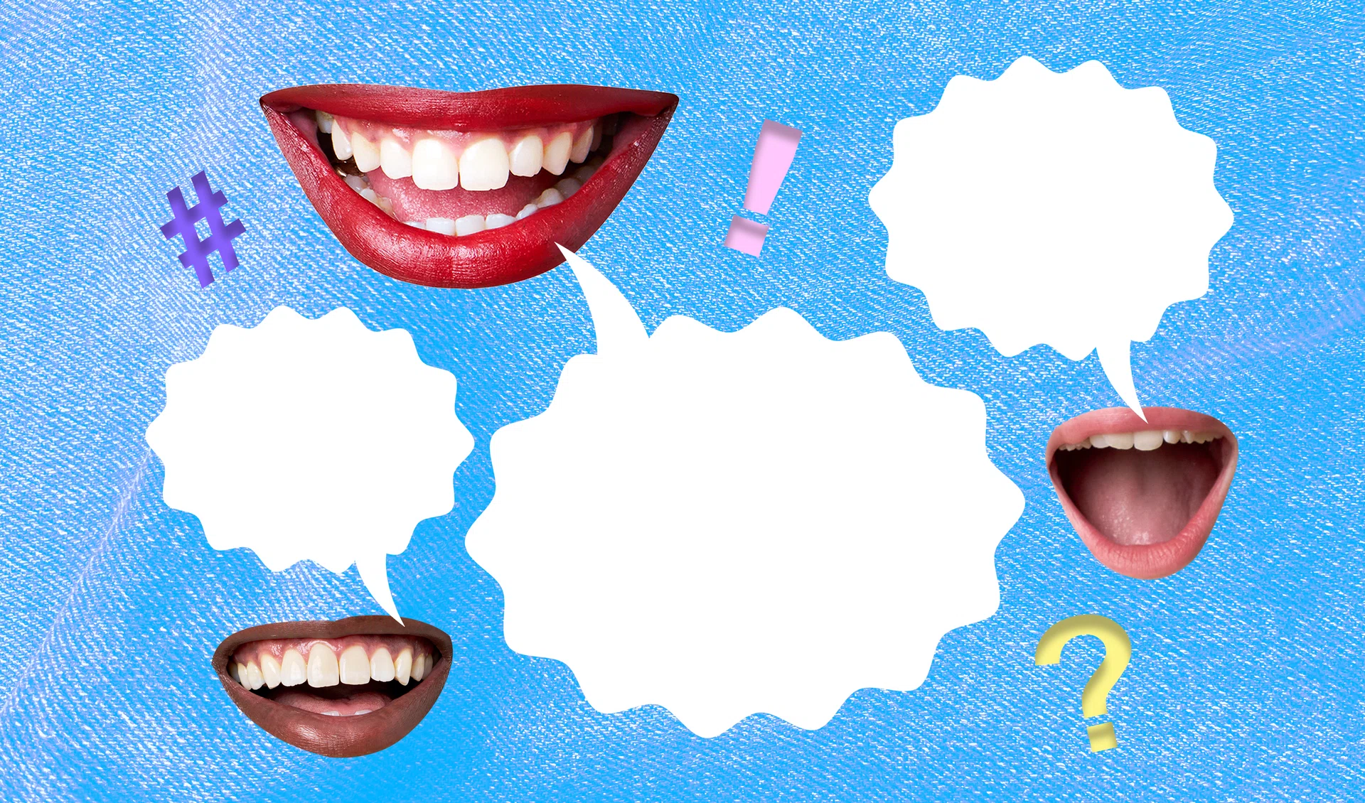 Image of different smiles about to say something