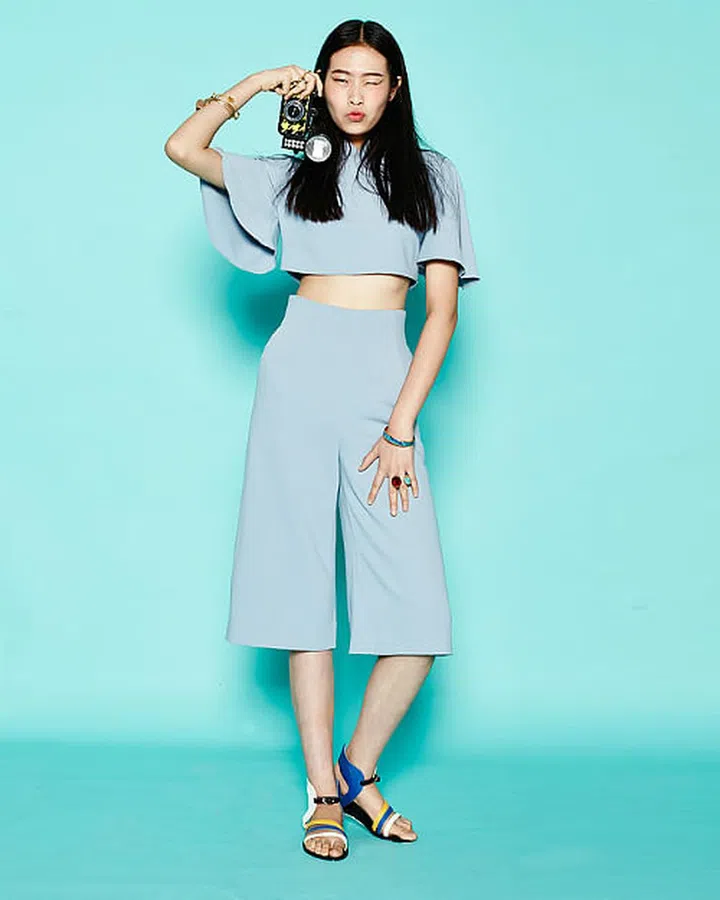Ong shunmugam cheongsam crop top and culottes look, 8 modern ways to wear a cheongsam, without heels!