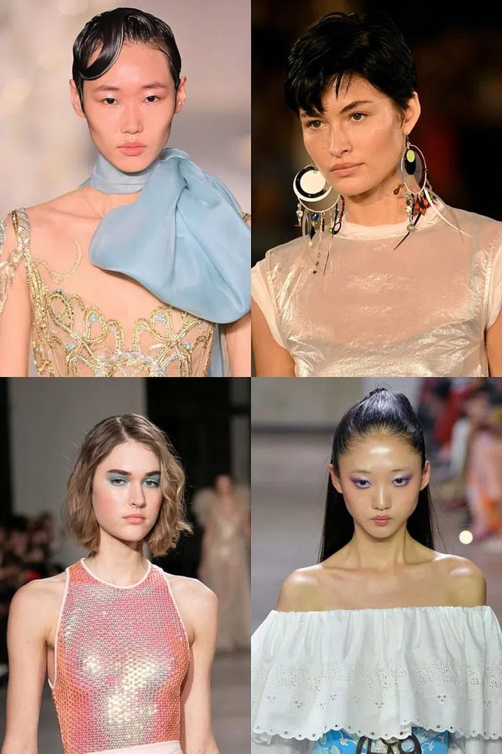 Seeing pink at (clockwise from top left) Elie Saab, Tory Burch, Leonard and Georges Chakra. Credit:Showbit