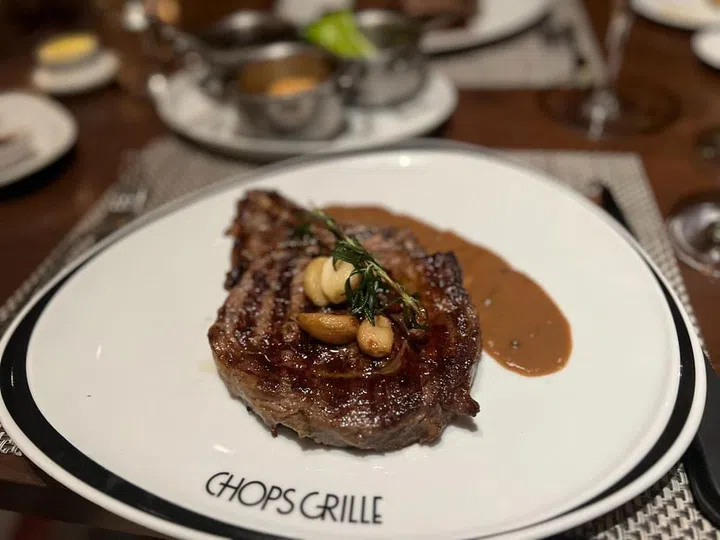 The prime ribeye steak at Chops Grille. (Photo: Karen Tee)