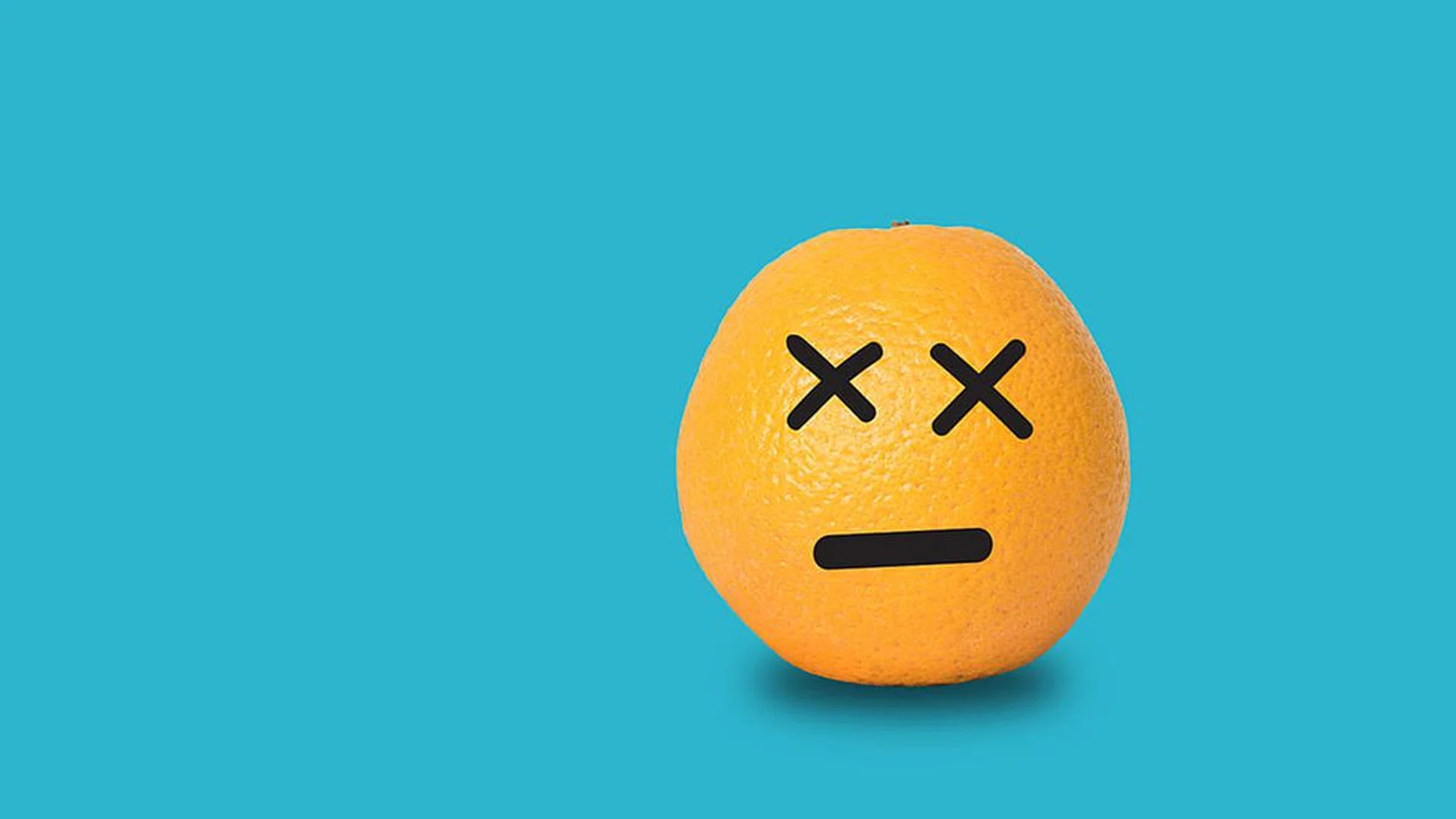 Orange face numb on blue background