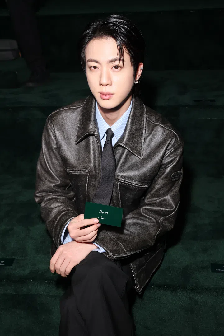 MILAN, ITALY - FEBRUARY 25: Jin attends the Gucci - Women's Fall/Winter 2025/2026 Fashion Show during the Milan Fashion Week Womenswear Fall/Winter 2025/2026 on February 25, 2025 in Milan, Italy. (Photo by Daniele Venturelli/Getty Images for Gucci)