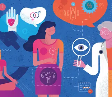 illustration representing women's healthcare, such as cervical health