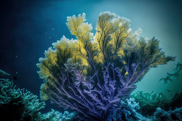 Laminaria sea kale underwater picture in salty ocean reef