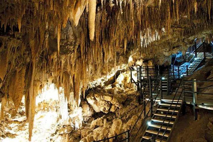 An underground passage in Ngilgi Cave, northeast of Yallingup.