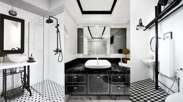 17 chic black-and-white bathroom interiors in Singapore