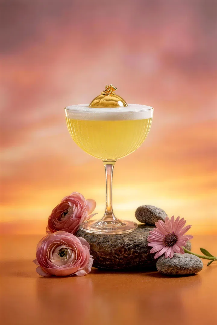 The Milli cocktail is made with gin, pineapple juice, sherry and mandarin grenadine.