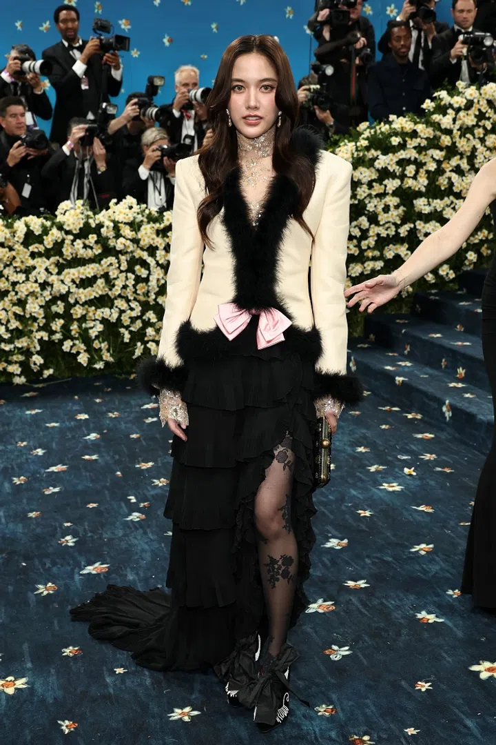 NEW YORK, NEW YORK - MAY 05: Freen Sarocha attends the 2025 Met Gala Celebrating "Superfine: Tailoring Black Style" at Metropolitan Museum of Art on May 05, 2025 in New York City.  (Photo by Jamie McCarthy/Getty Images)