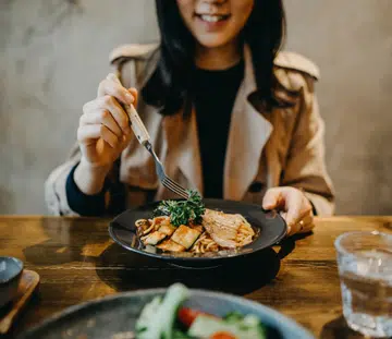 woman taking herself out on a solo date