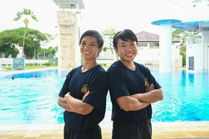 Cpt Tan (left) and Cpt Ng joined the elite ranks of the Naval Diving Unit after they graduated from the 60th edition of the Combat Diver Course. ST PHOTO: AZMI ATHNI