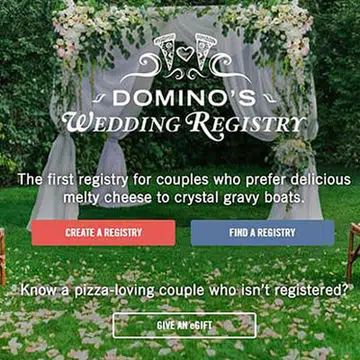 Love pizza? Domino's has the wedding registry for you 