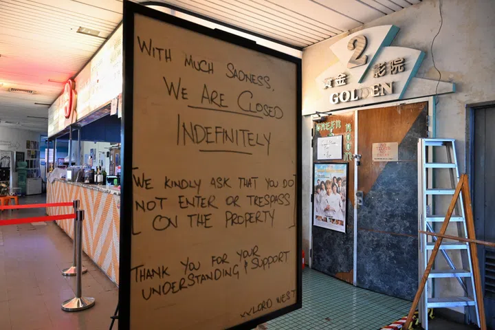 sign at the projector closing