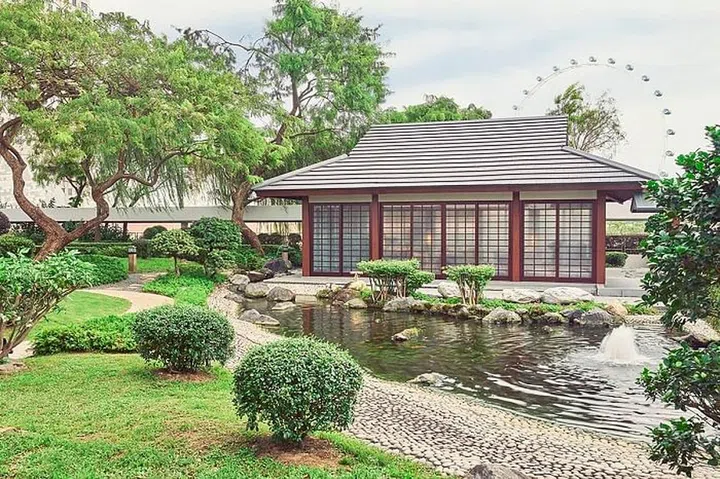 The Garden Pavilion, a private dining space in the Japanese garden. Image: Pan Pacific Singapore