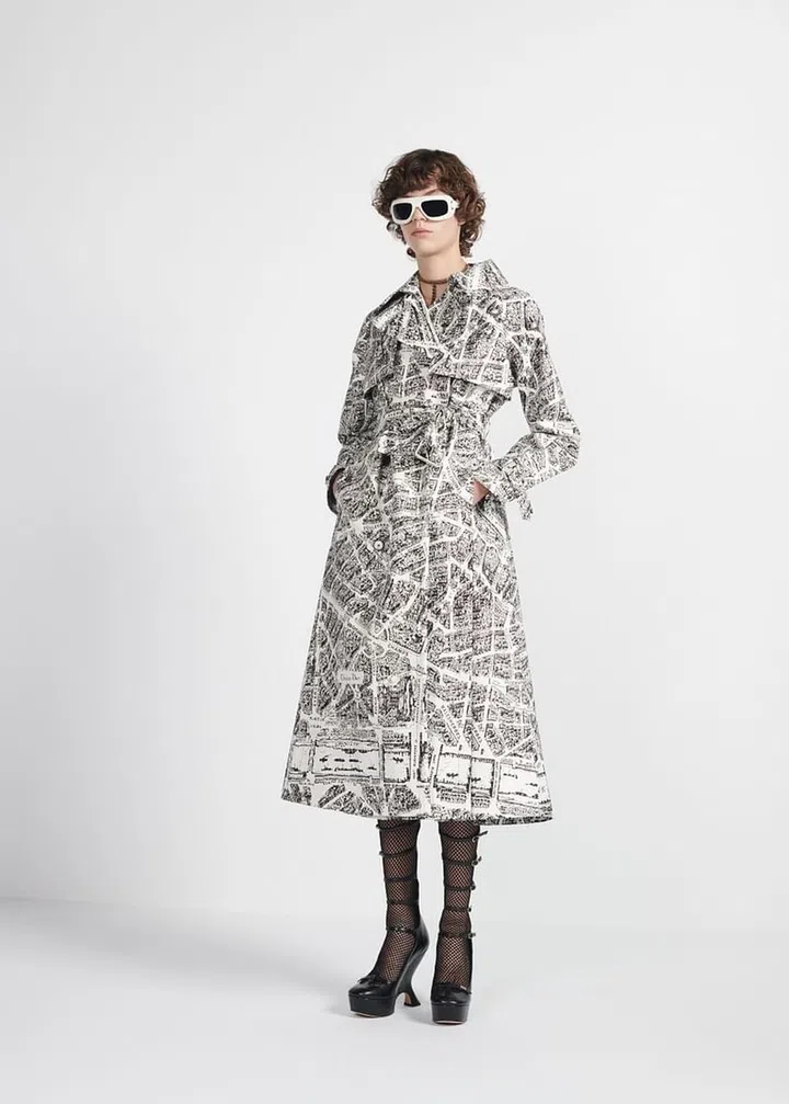 Maria Grazia Chiuri also resurrected an archival Dior print of a map of Paris (above) in the collection Credit: Dior