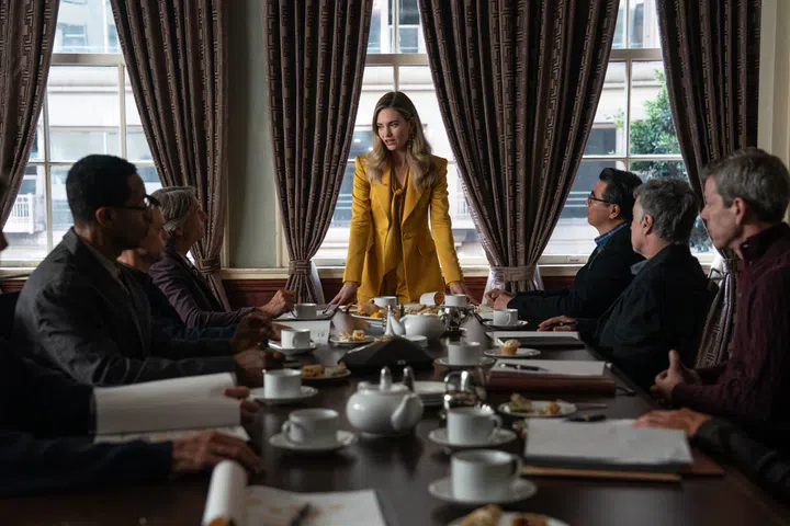 Lily James as Whitney Wolfe Herd in 20th Century Studios' SWIPED. Photo Credit:  Hilary Bronwyn Gayle.. © 2025 20th Century Studios. All Rights Reserved.