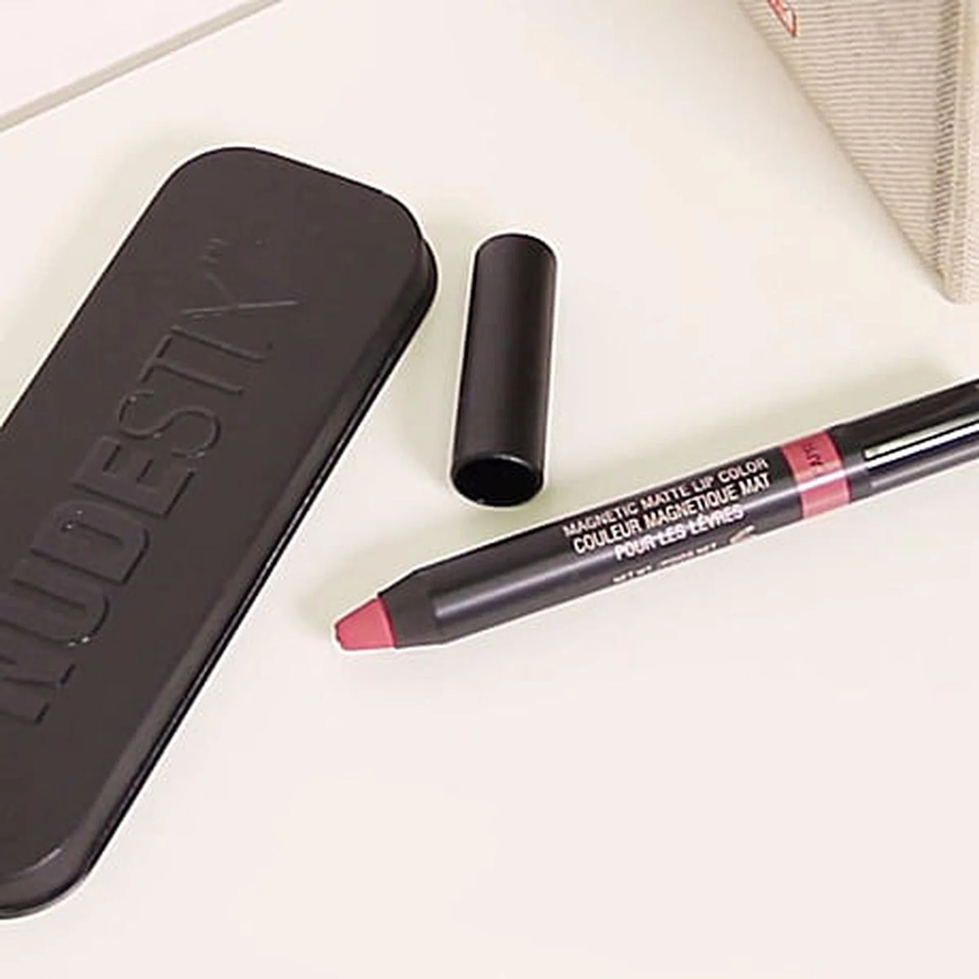Nudestix magnetic matte lip color in Capri review singapore - thumb