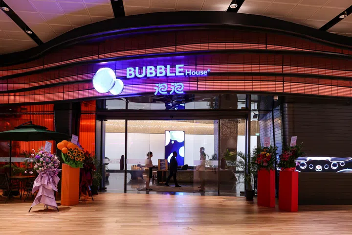 Exterior of House Bubble, a $45 million chinese bathhouse complex, at Perennial Business City, on March 16, 2026.  ST PHOTO: BRIAN TEO