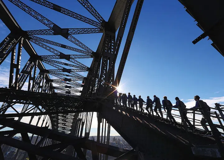 Enjoy the magnificent views across the harbour as you do the Bridge Climb. Photo: courtesy