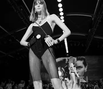 Turning up the temperature, swimsuits for Spring/Summer 22 are doubling up as everyday wear too – like this Chanel stretch ribbed jersey swimsuit ($1,200) paired with a chic mesh-blend skirt ($4,810).