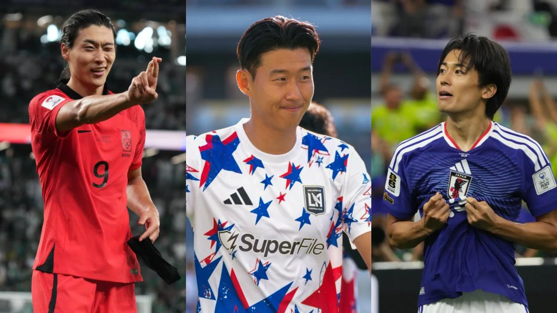  Cho Gue-sung,  Son Heung-min and Keito Nakamura